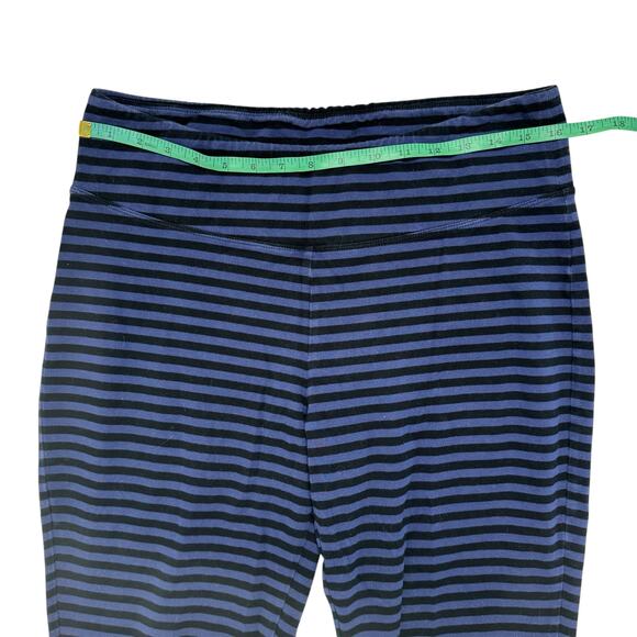 LOVE HANNA ANDERSSON Blue Black Stripe Cotton Stretch Leggings Size Large Lounge - Picture 4 of 6